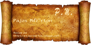 Pajzs Márton névjegykártya